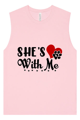 Cutesy She's With Me Muscle Tank