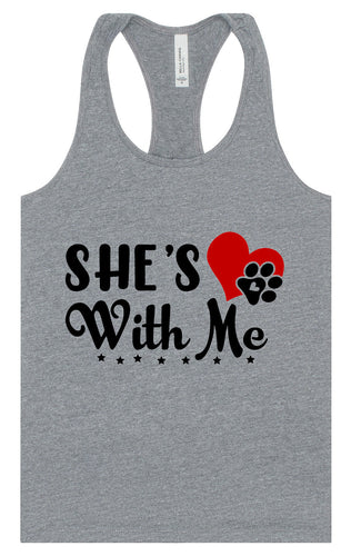 Cutesy She's With Me Women's Racerback Tank