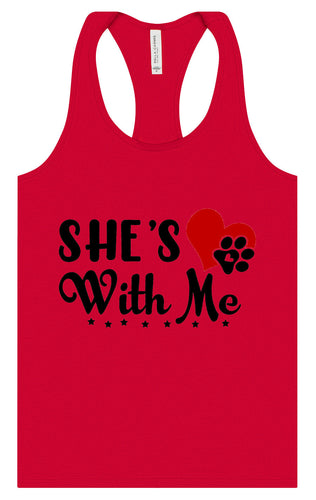 Cutesy She's With Me Women's Racerback Tank