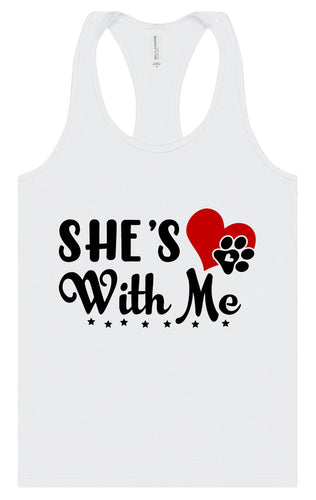Cutesy She's With Me Women's Racerback Tank