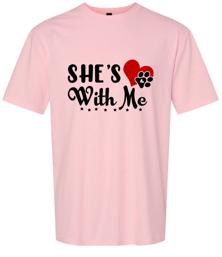 Cutesy She's With Me Adult Gildan Soft Shirt