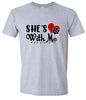 Cutesy She's With Me Adult Gildan Soft Shirt