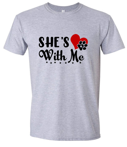 Cutesy She's With Me Adult Gildan Soft Shirt