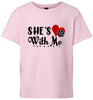 Cutesy She's With Me Children's Gildan Soft Shirt
