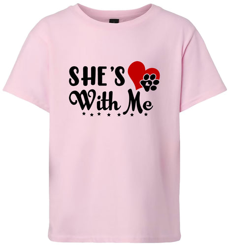 Cutesy She's With Me Children's Gildan Soft Shirt