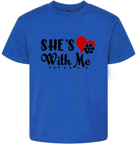 Cutesy She's With Me Children's Gildan Soft Shirt