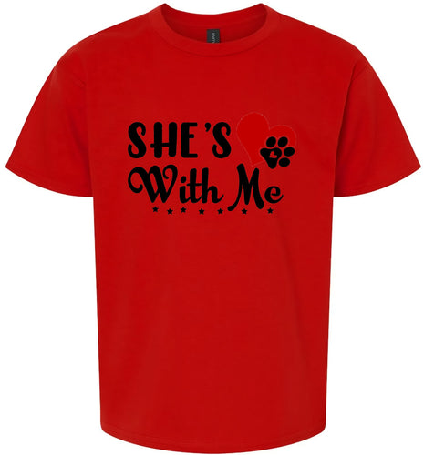 Cutesy She's With Me Children's Gildan Soft Shirt