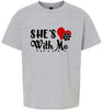 Cutesy She's With Me Children's Gildan Soft Shirt