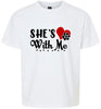 Cutesy She's With Me Children's Gildan Soft Shirt
