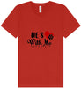 Cutesy He's With Me Unisex V-Neck Shirt