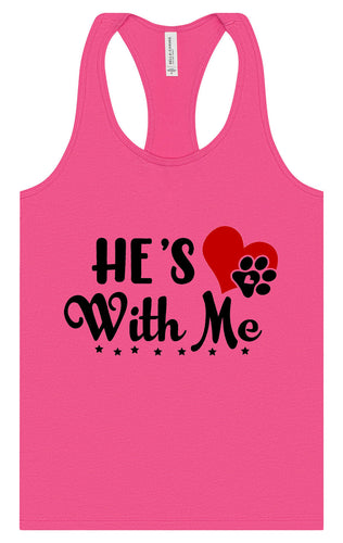 Cutesy He's With Me Women's Racerback Tank