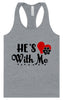 Cutesy He's With Me Women's Racerback Tank