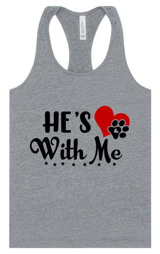 Cutesy He's With Me Women's Racerback Tank