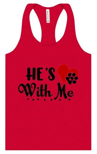 Cutesy He's With Me Women's Racerback Tank