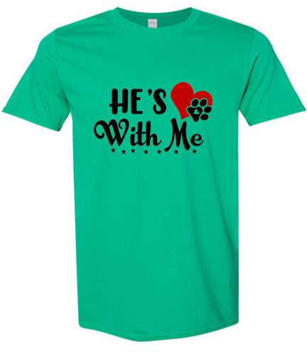 Cutesy He's With Me Adult Gildan Soft Shirt