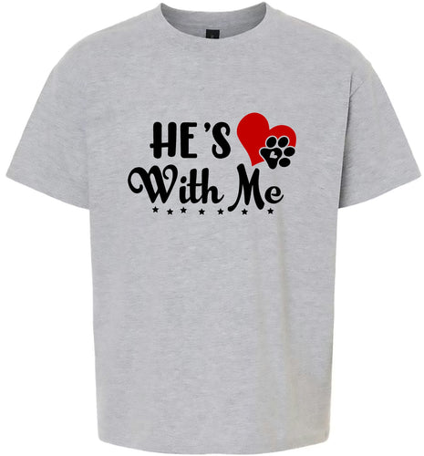 Cutesy He's With Me Children's Gildan Soft Shirt