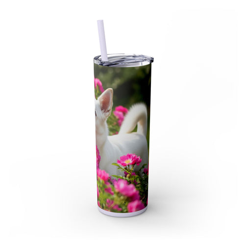 Skinny Tumbler with Straw – 20 oz Stainless Steel Cup