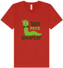 100 Days Smarter Green Worm Unisex V-Neck Shirt
