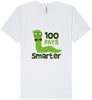 100 Days Smarter Green Worm Unisex V-Neck Shirt