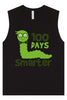 100 Days Smarter Green Worm Muscle Tank