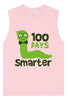 100 Days Smarter Green Worm Muscle Tank