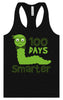 100 Days Smarter Green Worm Women's Racerback Tank