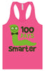 100 Days Smarter Green Worm Women's Racerback Tank