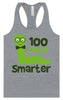100 Days Smarter Green Worm Women's Racerback Tank
