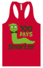 100 Days Smarter Green Worm Women's Racerback Tank