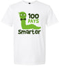 100 Days Smarter Green Worm Adult Gildan Soft Shirt