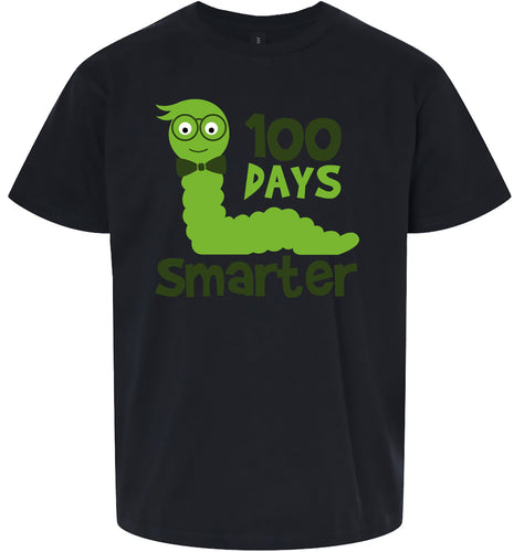 100 Days Smarter Green Worm Children's Gildan Soft Shirt