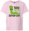 100 Days Smarter Green Worm Children's Gildan Soft Shirt