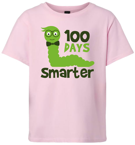 100 Days Smarter Green Worm Children's Gildan Soft Shirt