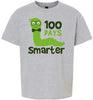 100 Days Smarter Green Worm Children's Gildan Soft Shirt