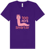 100 Days Smarter Pink Worm Unisex V-Neck Shirt