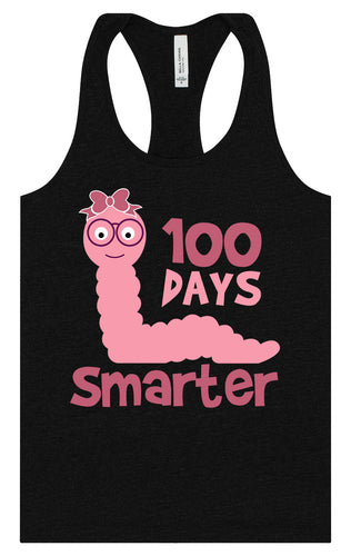 100 Days Smarter Pink Worm Women's Racerback Tank
