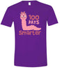 100 Days Smarter Pink Worm Adult Gildan Soft Shirt