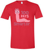 100 Days Smarter Pink Worm Adult Gildan Soft Shirt