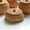 Autumn Rattan Woven Round Coffee Table Sundries Remote Control