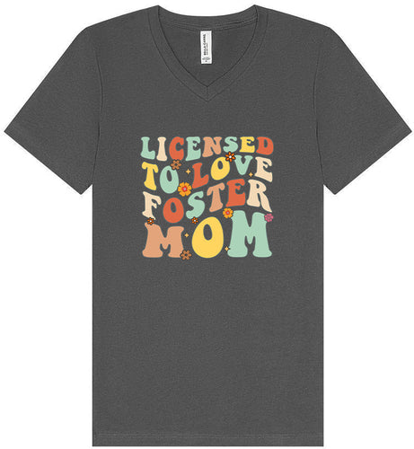 Licensed to Love Foster Mom Unisex V-Neck Shirt
