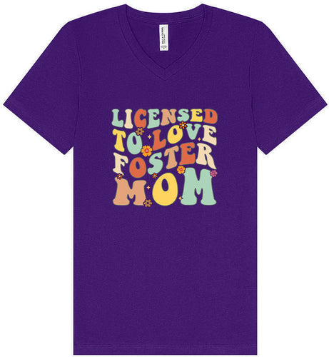 Licensed to Love Foster Mom Unisex V-Neck Shirt