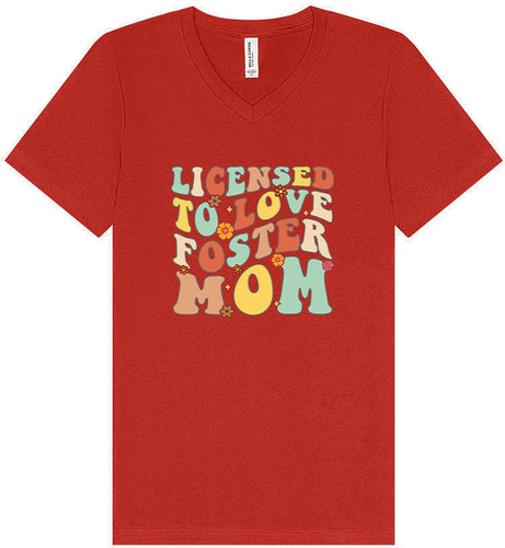 Licensed to Love Foster Mom Unisex V-Neck Shirt