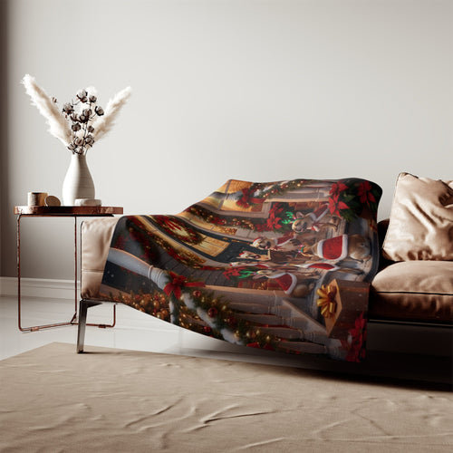 French Bulldogs Holiday Caroling Blanket