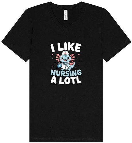 I Like Nursing A Lotl Unisex V-Neck Shirt