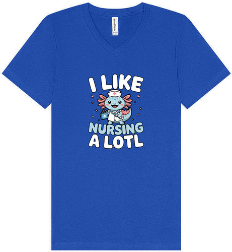 I Like Nursing A Lotl Unisex V-Neck Shirt