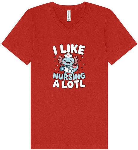 I Like Nursing A Lotl Unisex V-Neck Shirt
