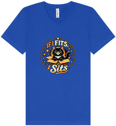 If I Fits, I Sits Unisex V-Neck Shirt