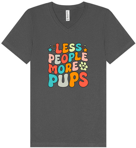 Less People, More Pups Unisex V-Neck Shirt