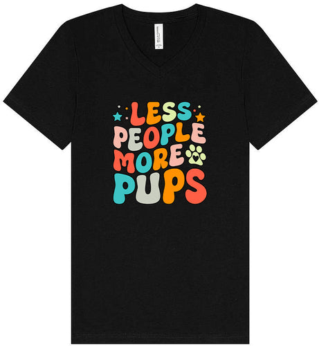 Less People, More Pups Unisex V-Neck Shirt