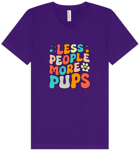 Less People, More Pups Unisex V-Neck Shirt